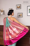 Blue Handwoven Banarasi Kadhua Organza Silk Saree