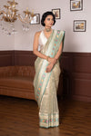 Mint Green Handwoven Banarasi Kadhua Tissue Silk Saree