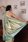 Mint Green Handwoven Banarasi Kadhua Tissue Silk Saree