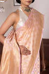 Baby Pink Handwoven Banarasi Tissue Silk Saree