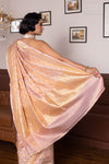 Baby Pink Handwoven Banarasi Tissue Silk Saree