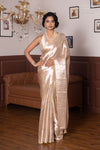 Beige Handwoven Banarasi Tissue Silk Saree