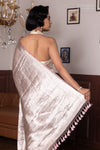 Pink Handwoven Banarasi Tissue Silk Saree
