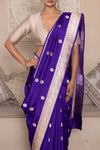 Purple Handwoven Banarasi Silk Saree