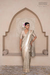 Grey Handwoven Banarasi Silk Saree