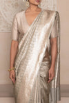 Grey Handwoven Banarasi Silk Saree