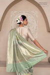 Pista Green Handwoven Banarasi Silk Saree