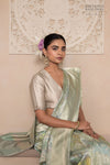 Pista Green Handwoven Banarasi Silk Saree