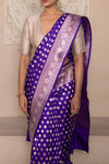 Purple Handwoven Banarasi Silk Saree