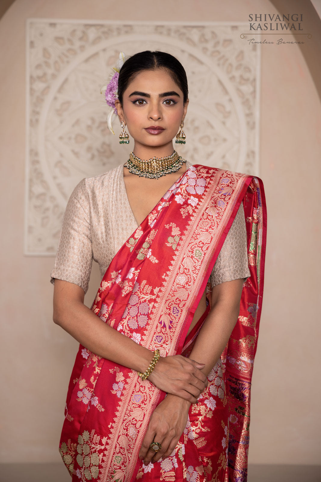 Red Handwoven Banarasi Silk Saree