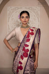 Purple Handwoven Banarasi Silk Saree