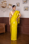 Lime Green Handwoven Banarasi Pure Silk Saree