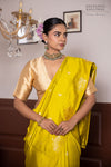 Lime Green Handwoven Banarasi Pure Silk Saree