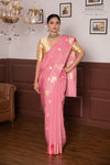 Pink  Handwoven Banarasi Pure Silk Saree