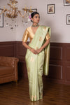 Pista Green Handwoven Banarasi Pure Silk Saree