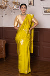 Lime Green Handwoven Banarasi Pure Silk Saree