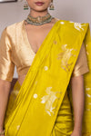 Lime Green Handwoven Banarasi Pure Silk Saree