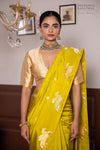 Lime Green Handwoven Banarasi Pure Silk Saree