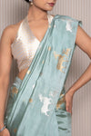 Powder Blue Handwoven Banarasi Pure Silk Saree