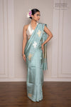 Powder Blue Handwoven Banarasi Pure Silk Saree