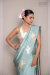 Powder Blue Handwoven Banarasi Pure Silk Saree