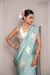 Powder Blue Handwoven Banarasi Pure Silk Saree