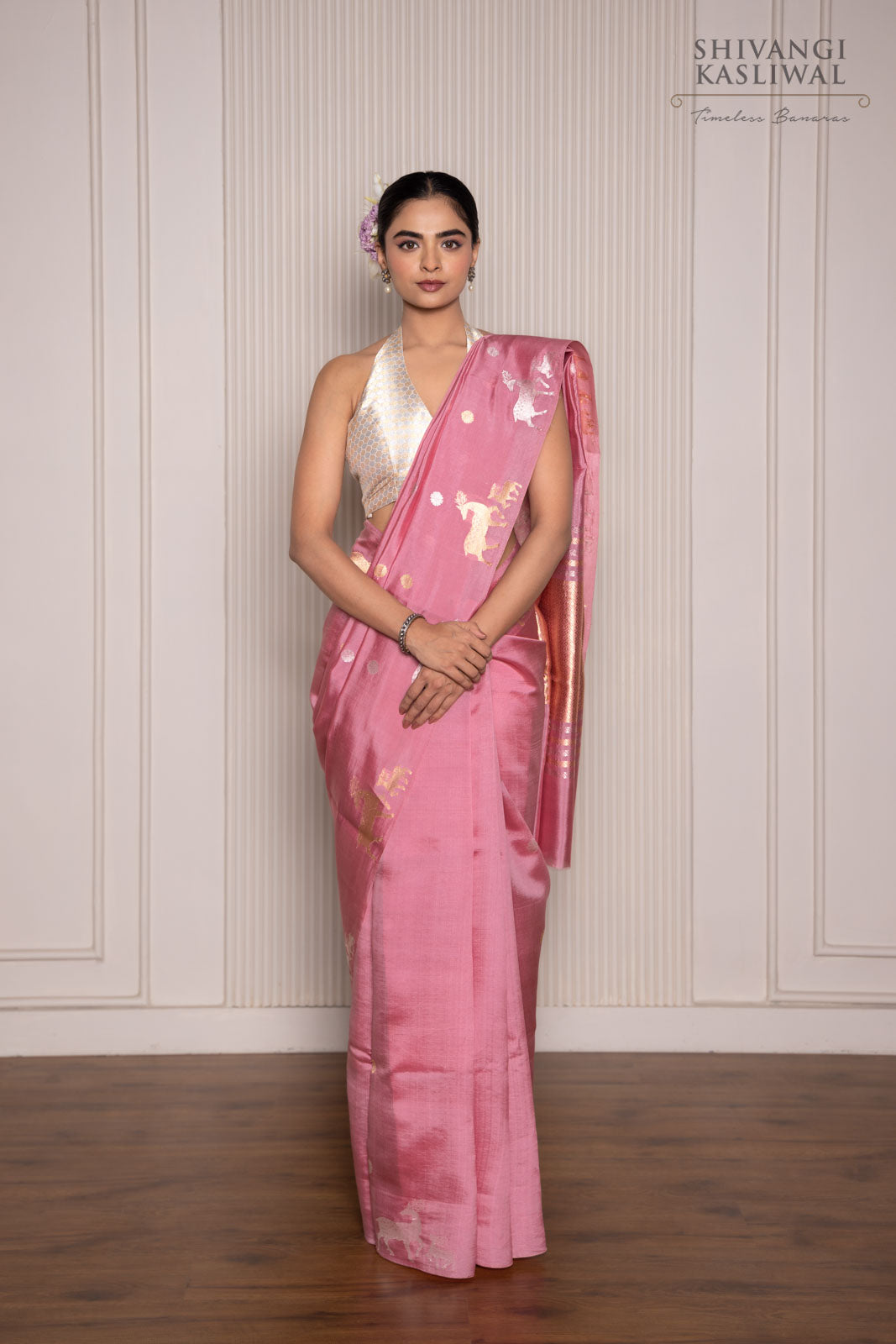 Pink Handwoven Banarasi Pure Silk Saree