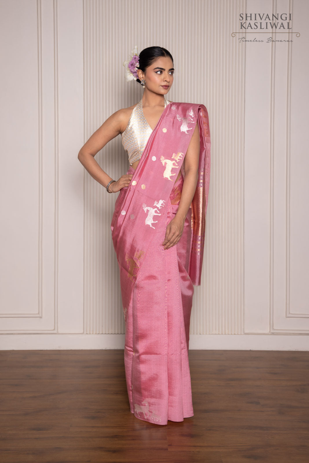 Pink Handwoven Banarasi Pure Silk Saree
