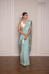 Powder Blue Handwoven Banarasi Pure Silk Saree