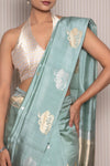 Powder Blue Handwoven Banarasi Pure Silk Saree