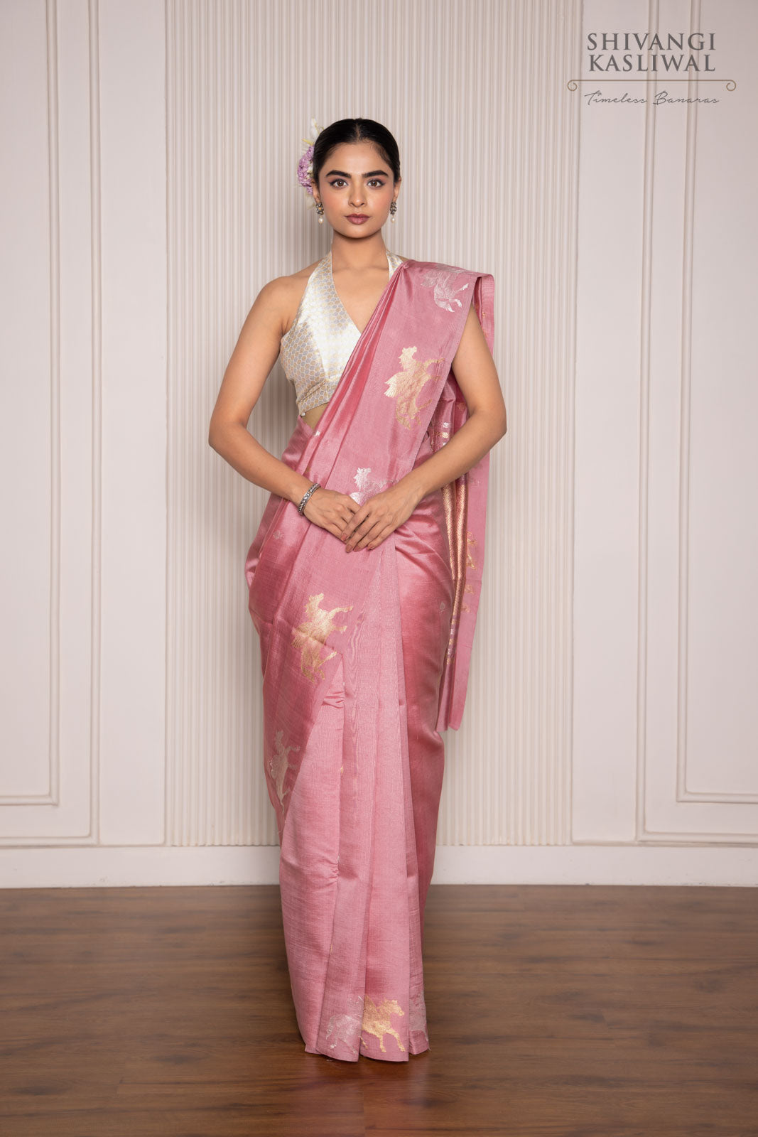 Pink Handwoven Banarasi Silk Saree