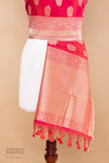 Red Pink Handwoven Banarasi Silk Dupatta
