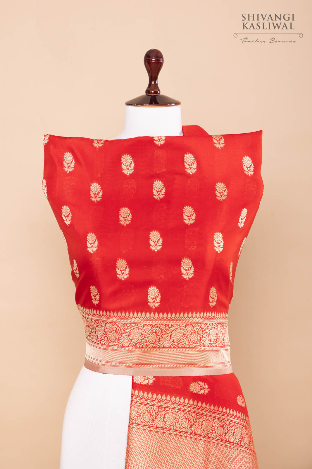 Red Handwoven Banarasi Silk Dupatta