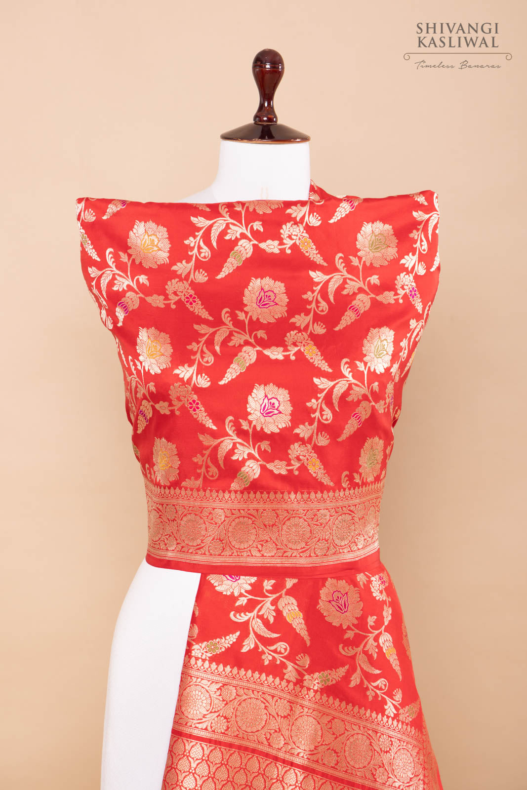 Red Handwoven Banarasi Silk Dupatta