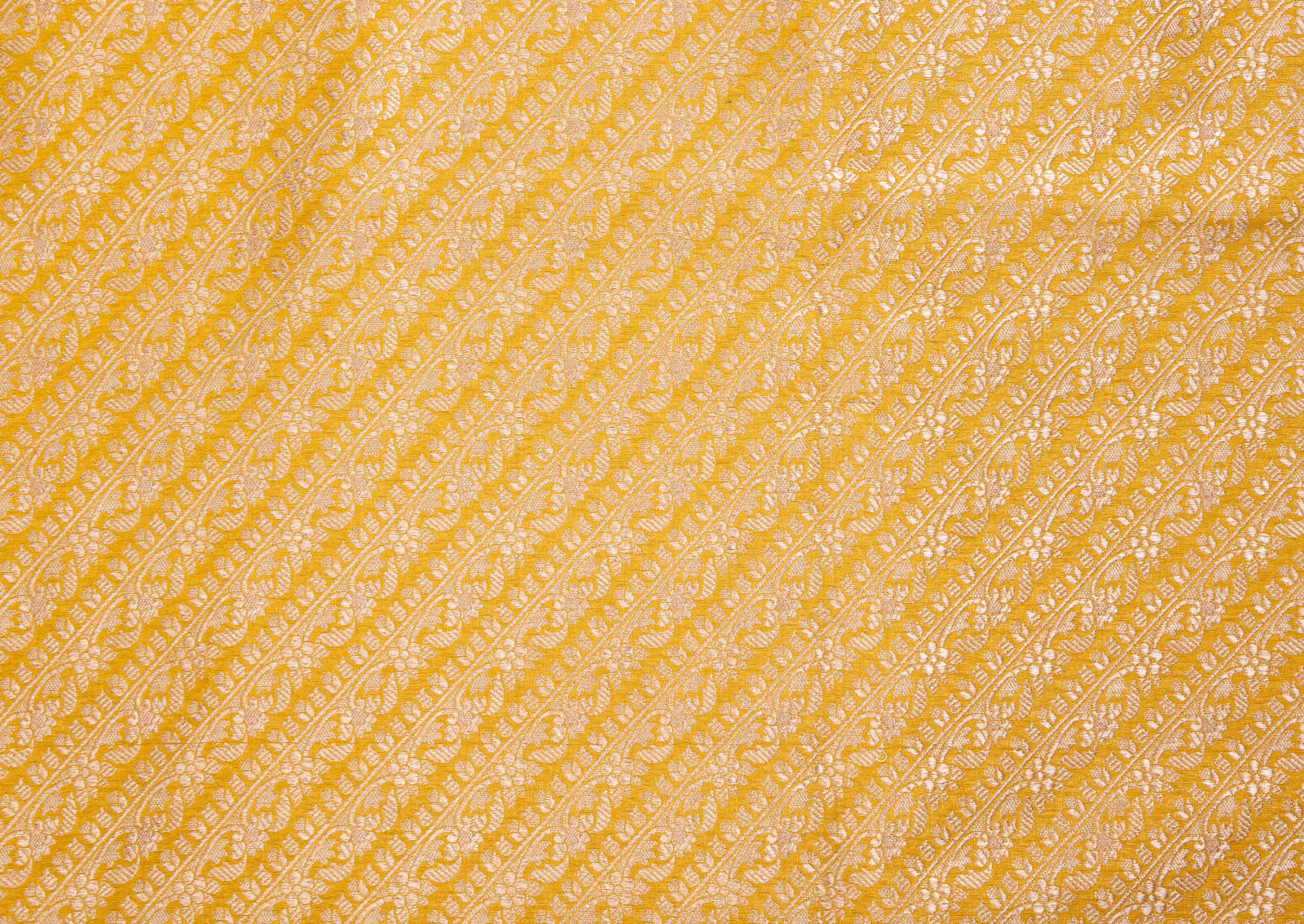 Yellow Handwoven Banarasi Brocade Fabric