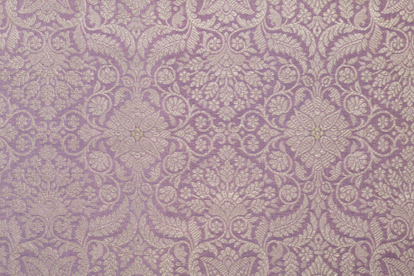Lavender Handwoven Banarasi Brocade Fabric