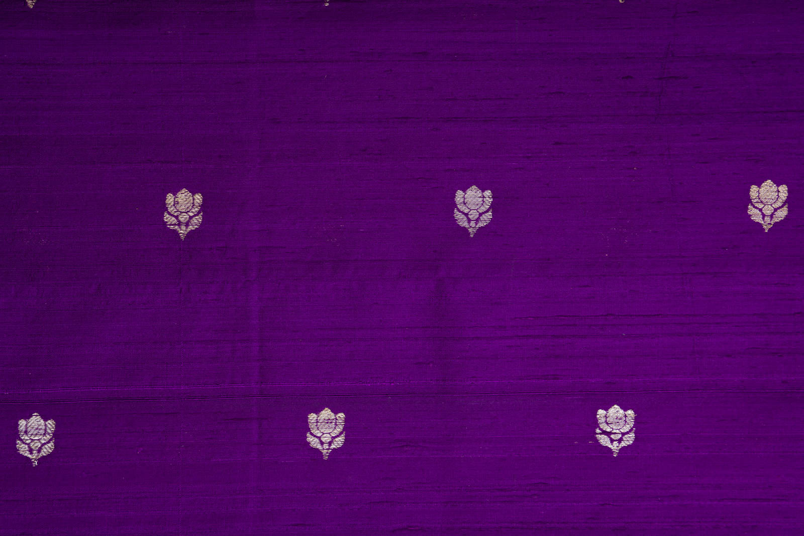 Purple Handwoven Banarasi Raw Silk Fabric