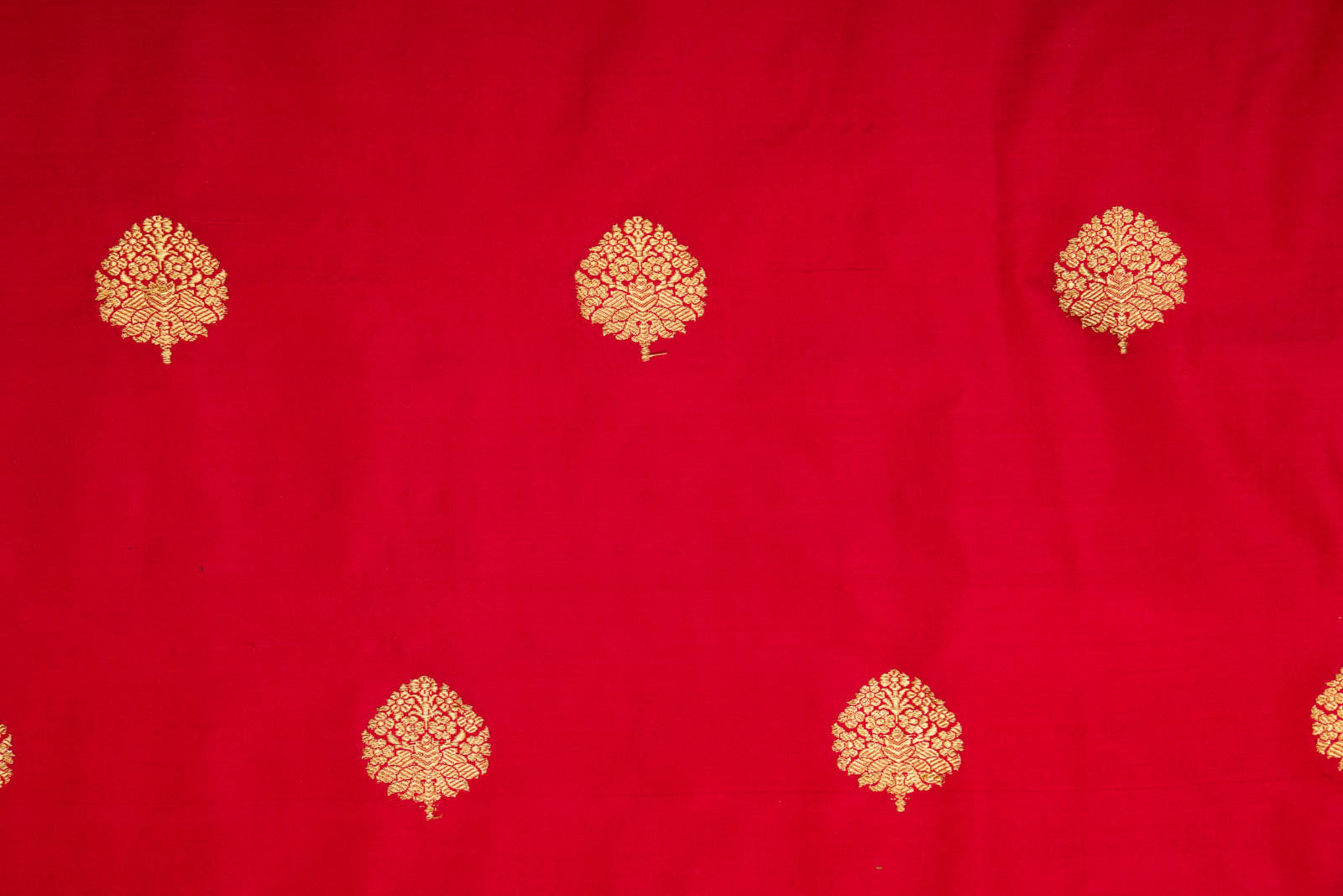 Red Handwoven Banarasi Silk Fabric