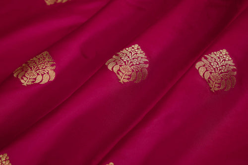 Pink Dual Tone Handwoven Banarasi Silk Fabric