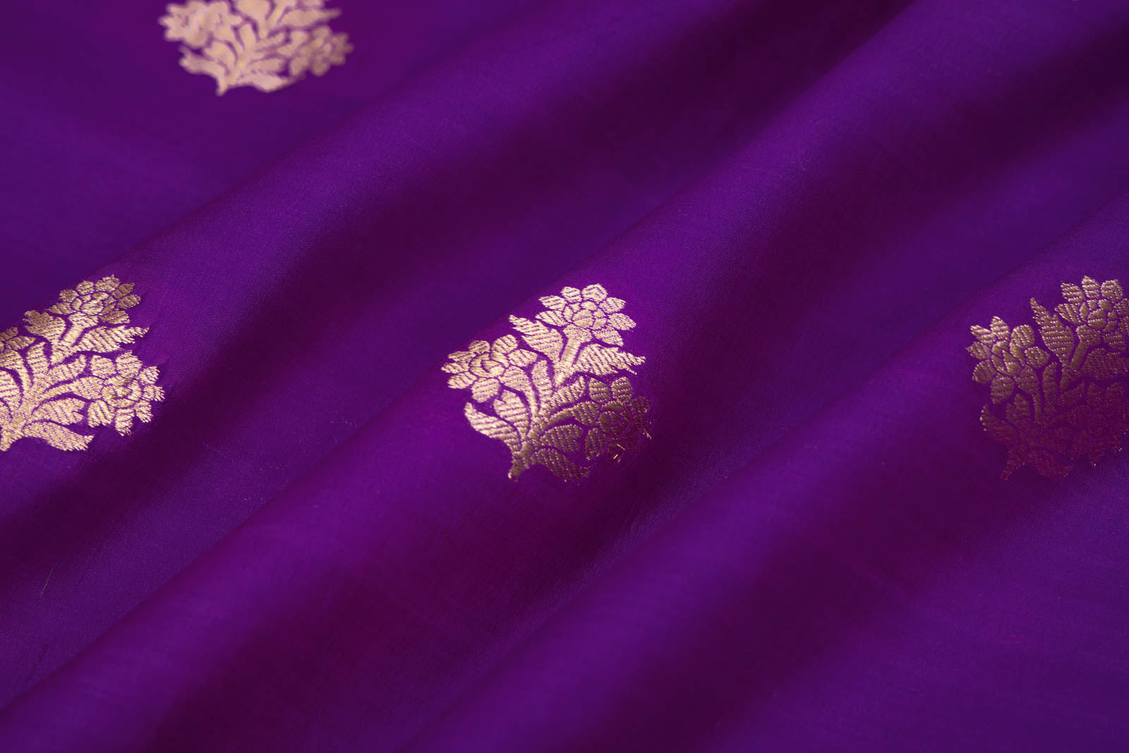 Purple Handwoven Banarasi Chiniya Silk Fabric