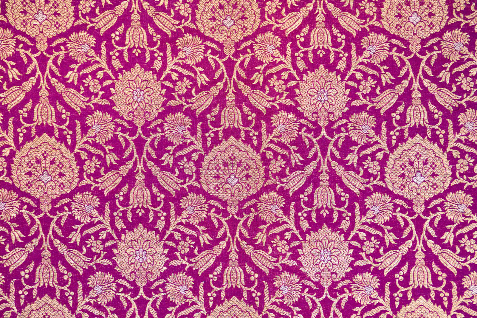 Magenta Pink Handwoven Banarasi Brocade Fabric