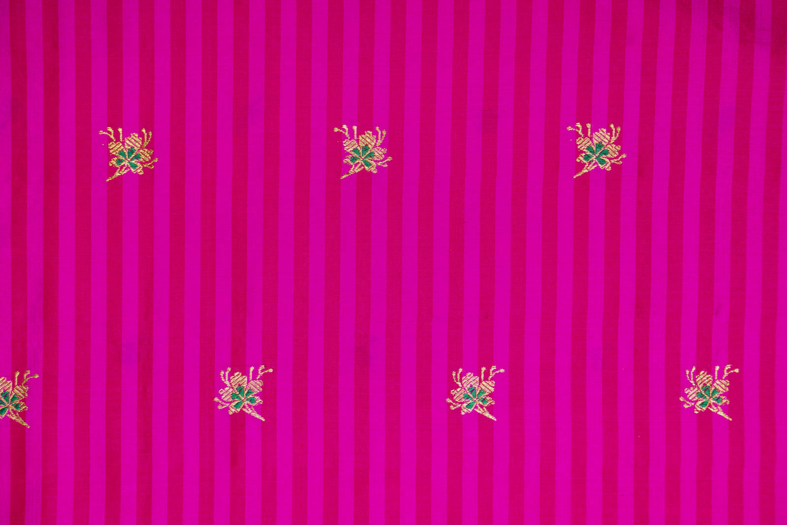 Pink Red Handwoven Banarasi Silk Fabric