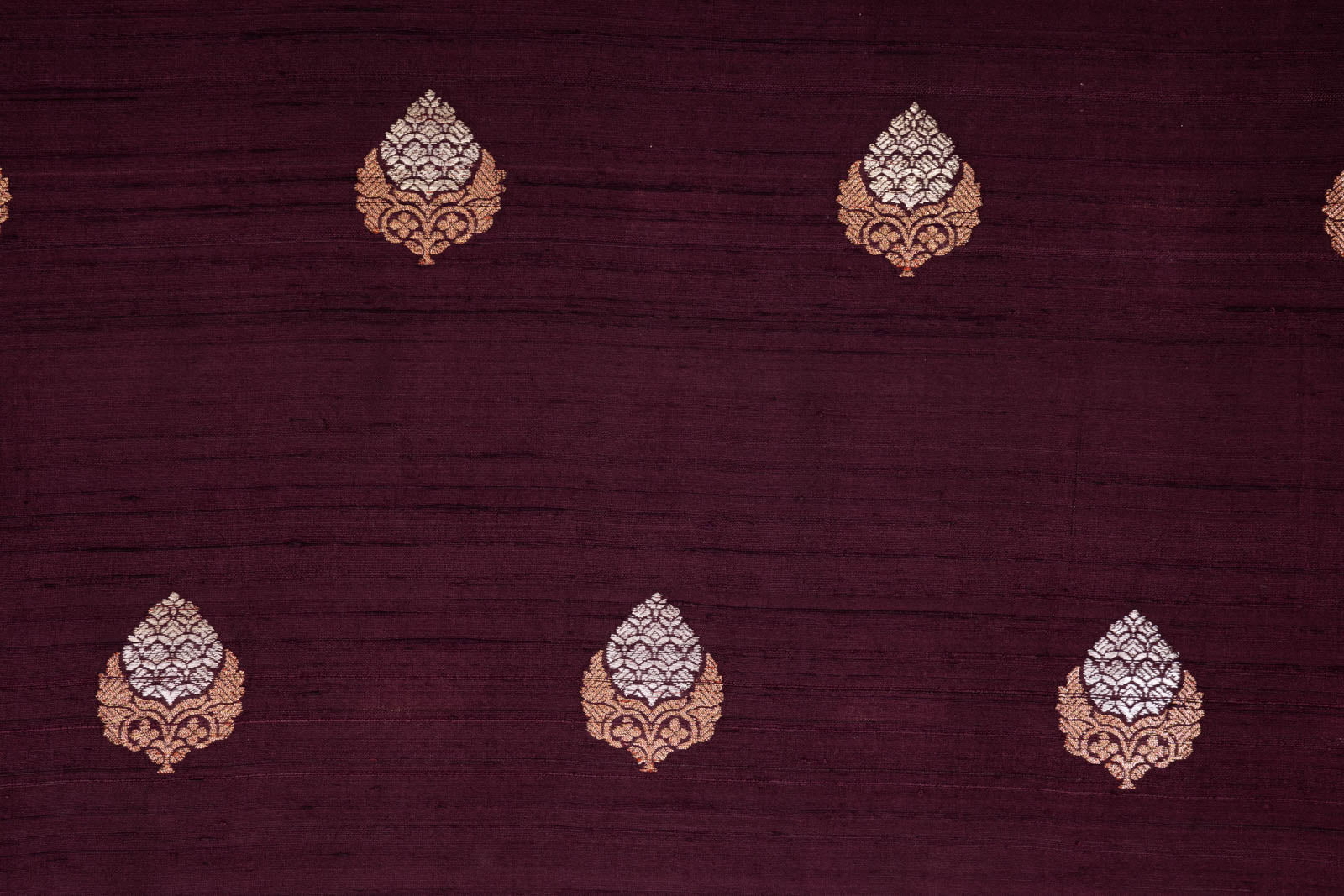Wine Handwoven Banarasi Raw Silk Fabric