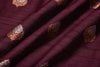 Wine Handwoven Banarasi Raw Silk Fabric