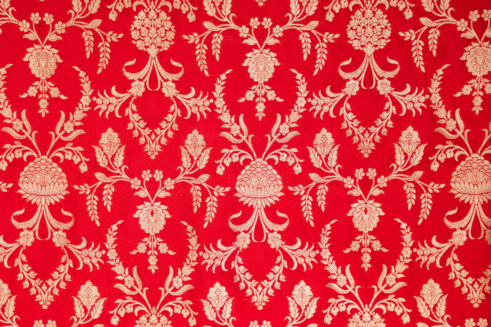 Red Handwoven Banarasi Silk Fabric