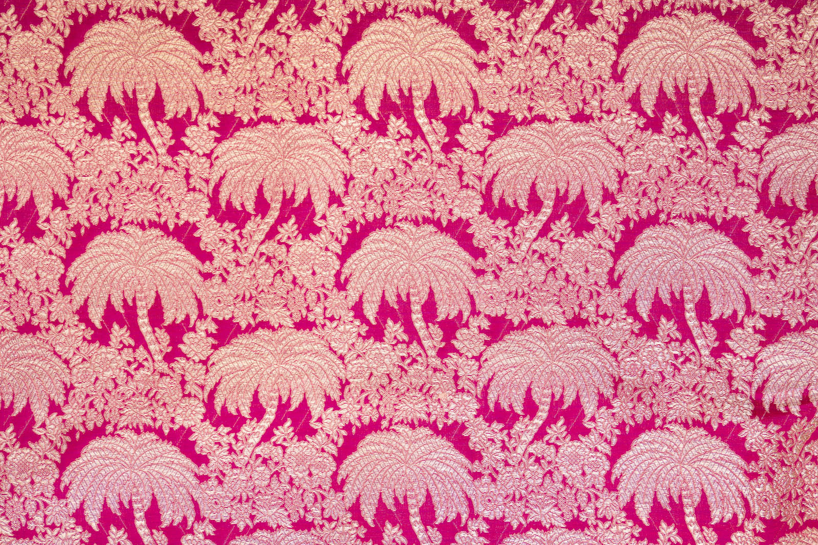 Fuchsia Pink Handwoven Banarasi Silk Fabric