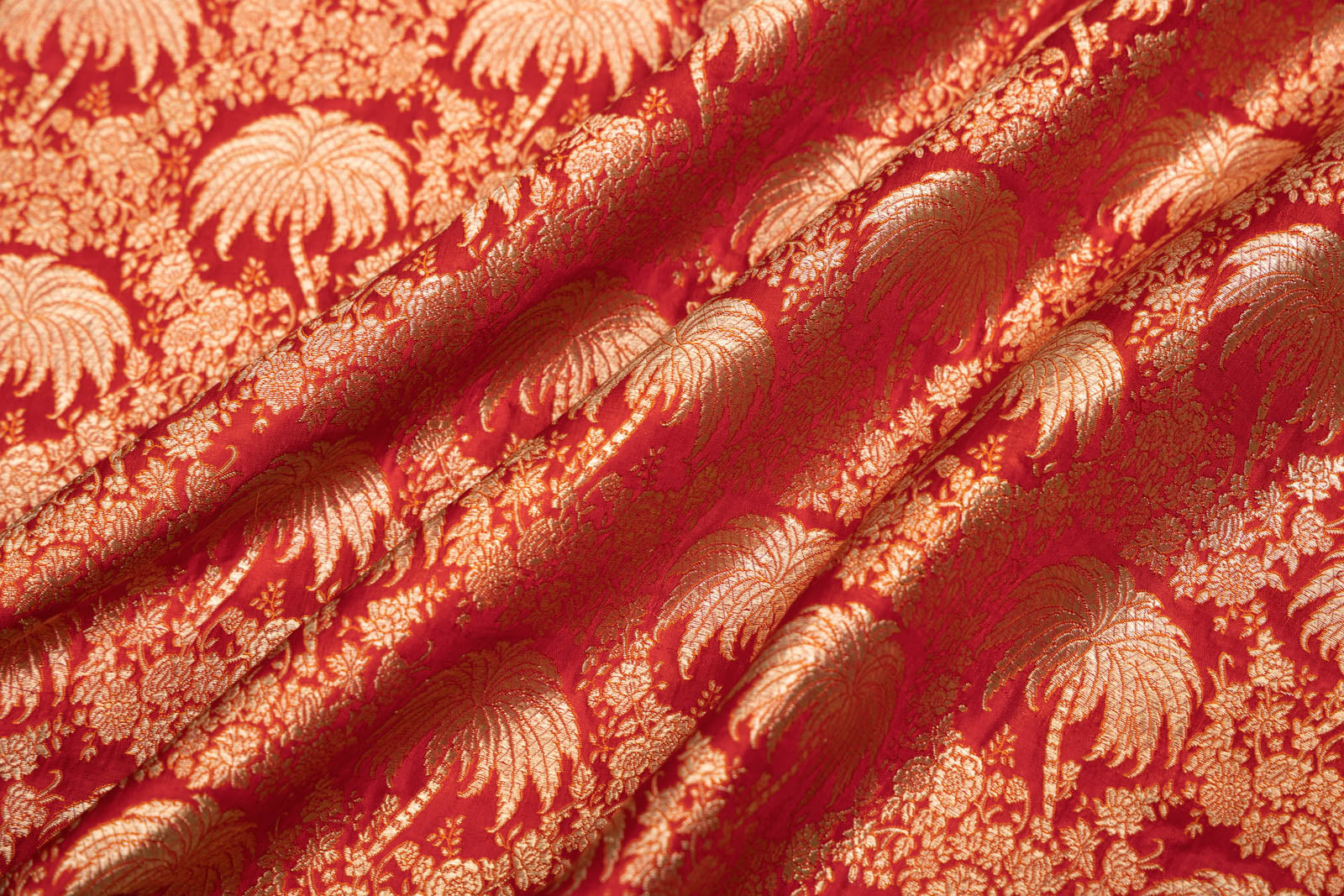 Red Handwoven Banarasi Silk Fabric