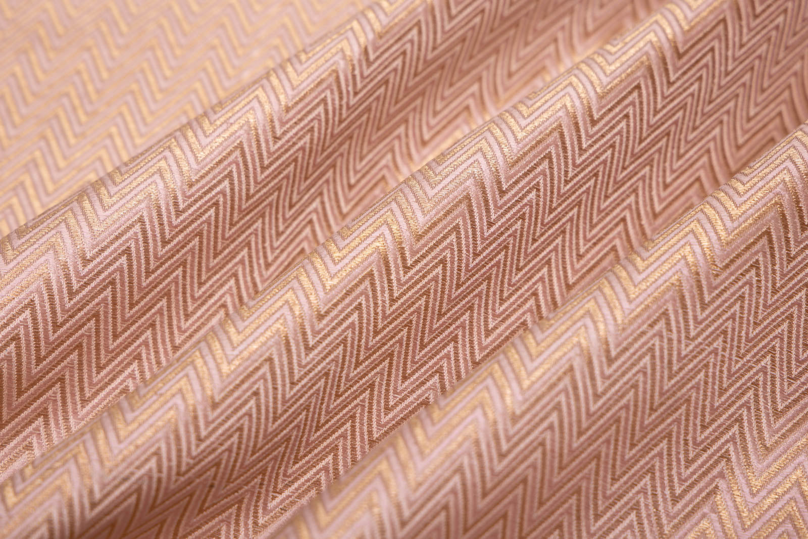 Blush Pink Handwoven Banarasi Silk Fabric