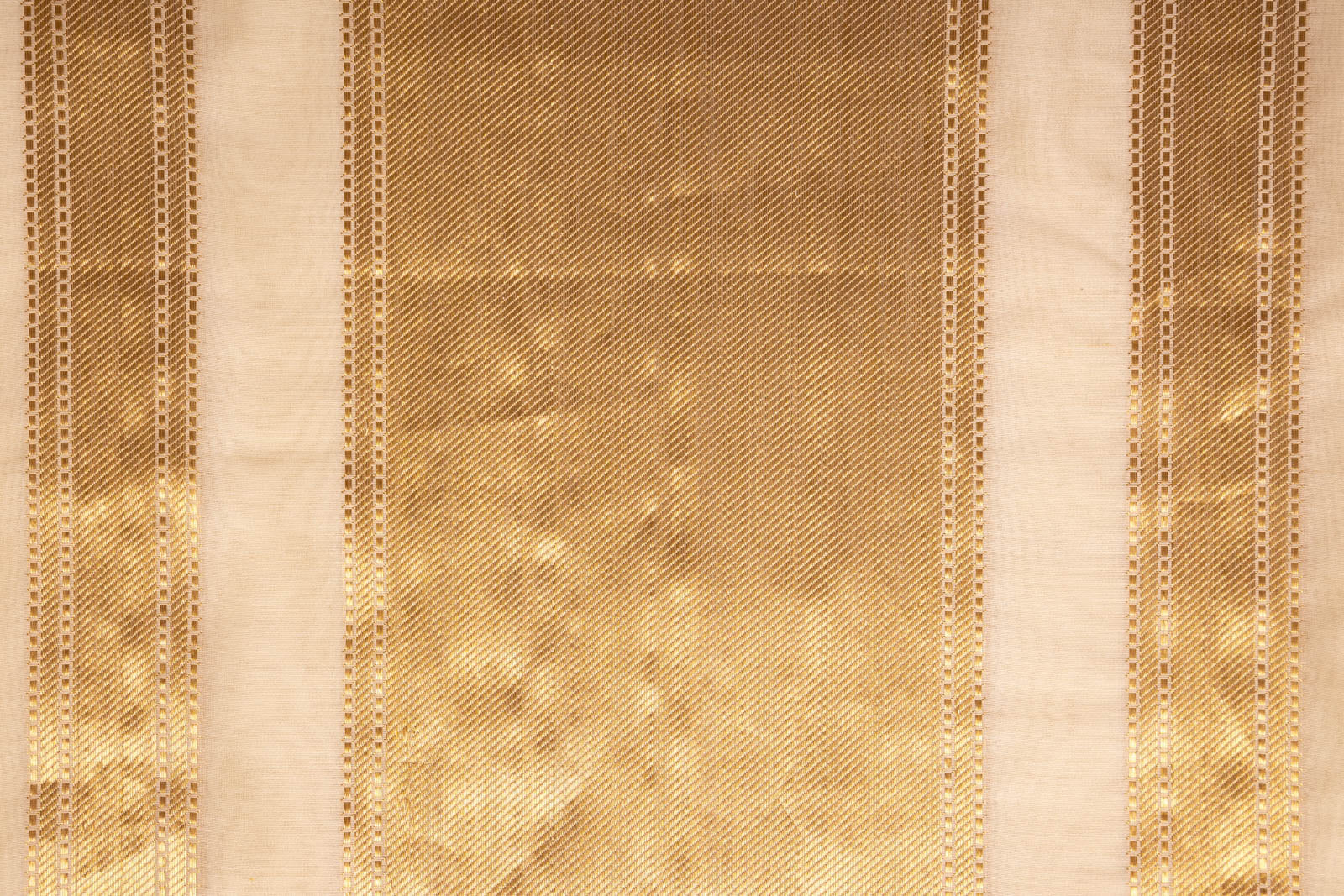 Off-White Handwoven Banarasi Silk Fabric