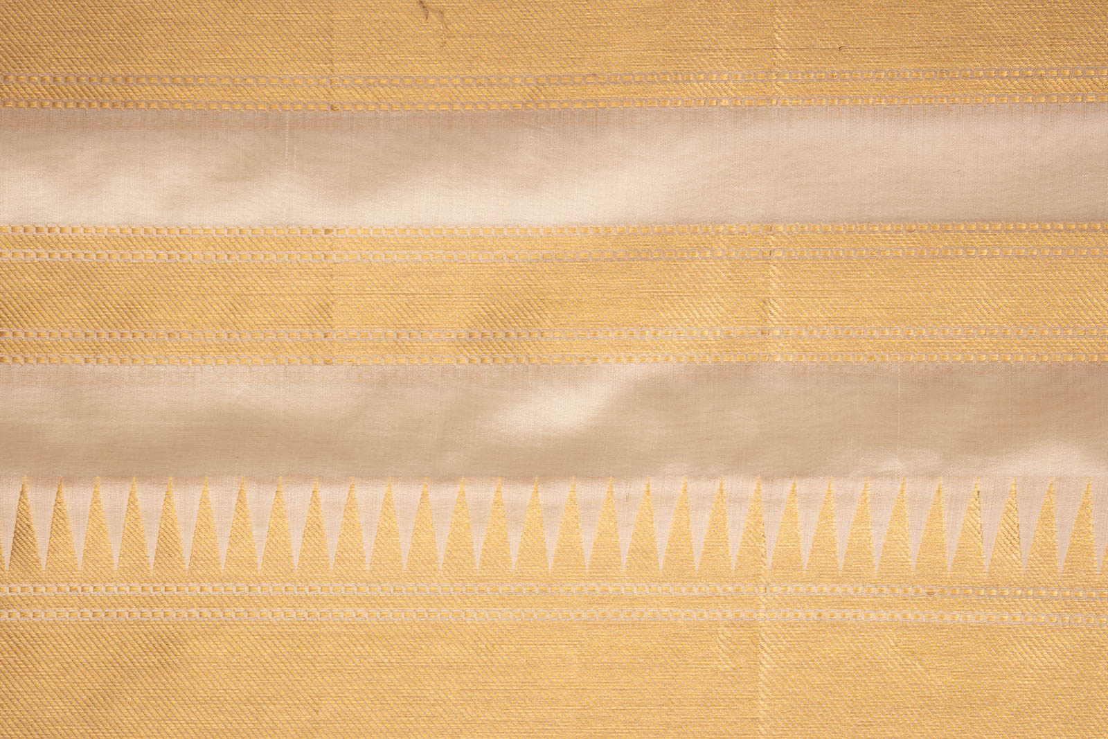 Off-White Handwoven Banarasi Silk Fabric